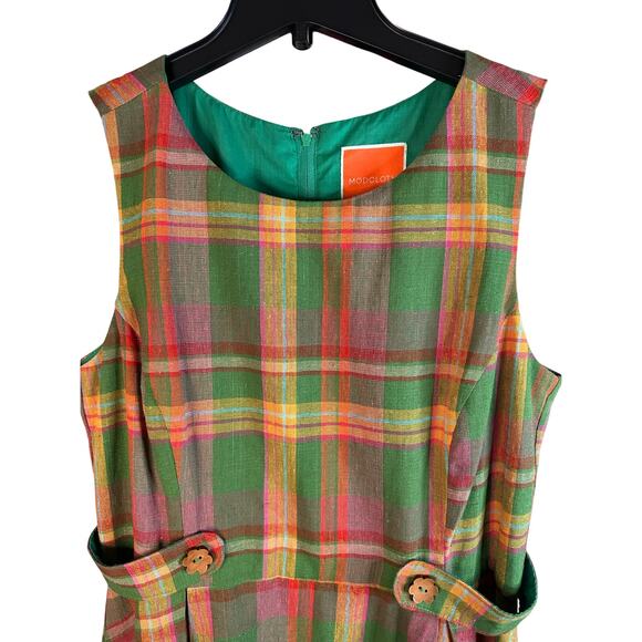ModCloth Something Sixties Cotton-Linen Dress Vintage-inspired Women's size L - Picture 2 of 9